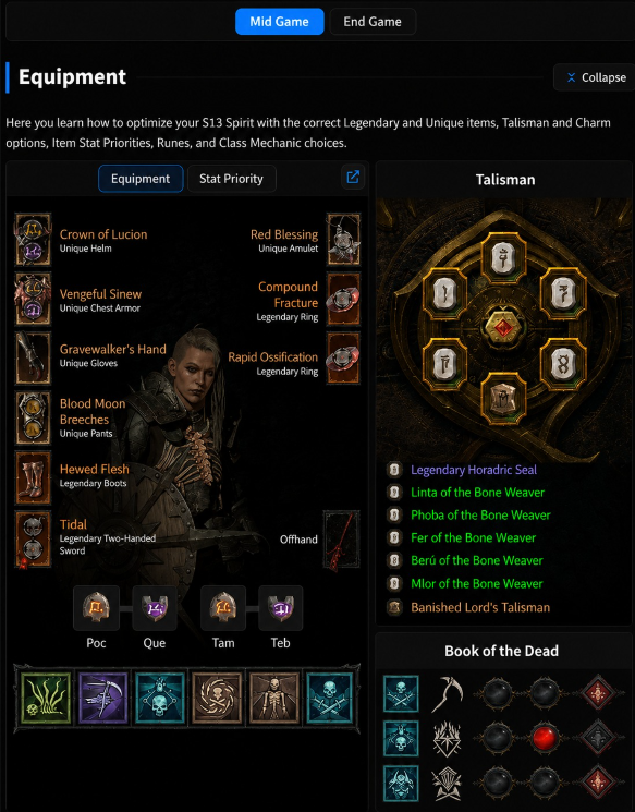 S13-20 Slots Bone Spirit Necromancer Endgame Build 4*900IP Ancestral Legendary + 5*900IP Ancestral Unique+7*Charm+4 runes